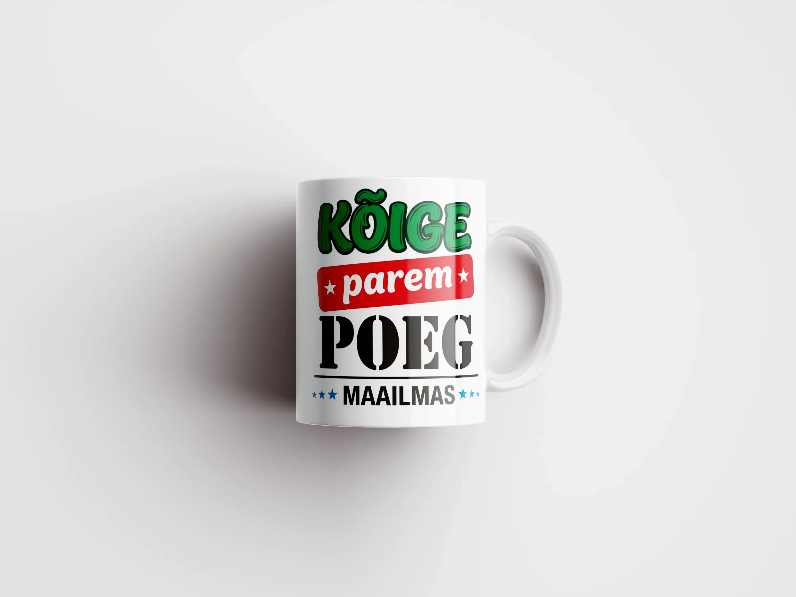 Kruus „Kõige parem poeg“ (valge) – vaade eest